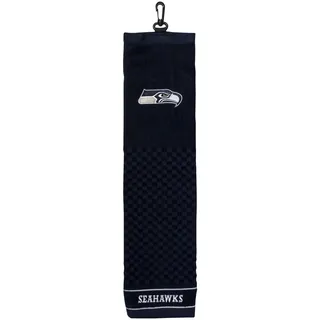 Team Golf NFL Seattle Seahawks Besticktes Golf-Handtuch, Besticktes Golf-Handtuch, Kariertes Scrubber-Design, gesticktes Logo