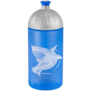 Step by Step Trinkflasche „Angry Shark“, blau, auslaufsicher, spülmaschinenfest, BPA-frei, für Schule, Kindergarten, heiße und kohlensäurehaltigen Getränke, für Jungen und Mädchen, 0,5 Liter