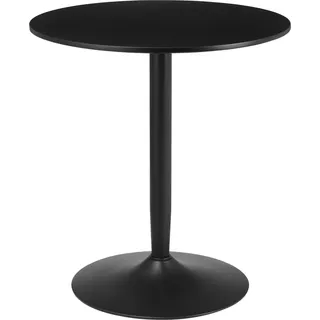 Fortuna Lai Esstisch Runder Küchentisch für 2, Moderner Esszimmertisch mit Stahlbein, Rutschfester Fuß, Ideal für kleine Räume - Schwarz