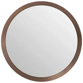 Kare-Design Wandspiegel , Kupferfarben , Metall, Glas , rund , 100x100x6 cm , Garderobe, Garderobenspiegel