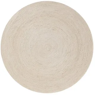 benuta pure Juteteppich Jutta Ivory ø 80 cm - Moderner Kurzflor-Teppich für Wohnzimmer