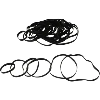 Yibuy Black Flat Cassette Tape Machine Recorder Rubber Belt 4mm/0.15inch Pack of 50