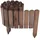 Holz Rollzaun 200 x 20 cm 4 Stück Dunkelbraun