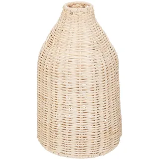 Atmosphera - Vase Seav Metall und Rattan - H26 cm - Naturholz