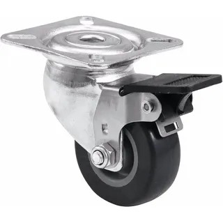Roadinger Roadinger, Lenkrolle 50mm grau mit Bremse
