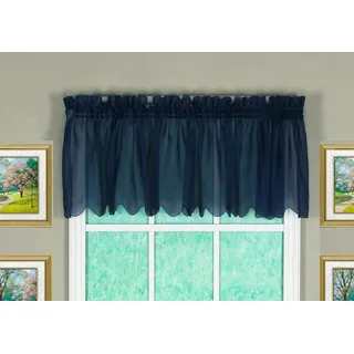 Today's Curtain Emelia Original Voile-Volant, 35,6 cm, Marineblau, 152,4 cm B x 35,6 cm L