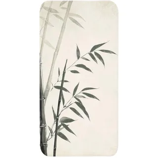 OnlyWow Badematte Japandi - Bambus - Beige Badteppich 60x120 cm , Ecru , Textil , Füllung: Polyurethan (Pur) , Rechteckig , 60x120 cm , Heimtextilien, Badtextilien, Badematten