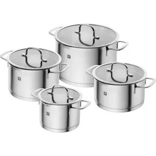 Zwilling TrueFlow Topf-Set 4-tlg. Kochtopf + Bratpfanne + Glasdeckel