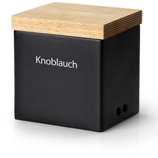 Bild Vorratsdose mit Holzdeckel Knoblach matt schwarz