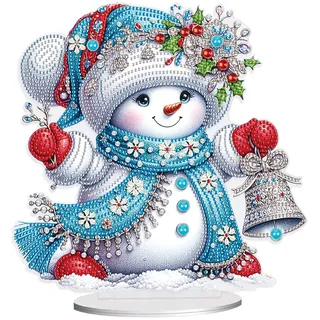 JISHSHAY Weihnachten Diamond Painting Tischdekoration Schneemann Diamant Painting Tischdekoration Diamantmalerei Tischdeko Diamaond Malerei Ornamente Tischdeko Diamant Malerei Tisch Deko Christmas