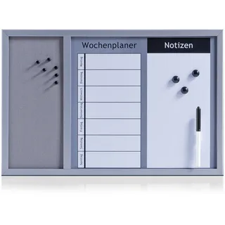 Zeller Whiteboard-Pinnwand 60,0 x 40,0 cm Kork grau