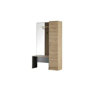 Möbel Kraft Kompaktgarderobe Medan 122 x 190 x 37 cm Beige