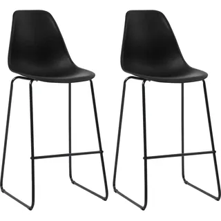 Barhocker 2 Stk. Schwarz Kunststoff - Schwarz