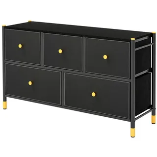 Costway Stoffkommode 30 x 58 x 100 cm Schwarz