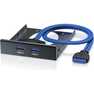 CSL USB 3.0 2-Port Frontpanel für 3,5" Laufwerkschächte - 2x USB 3.0 Buchse Typ A | bis zu 5Gb/s - Schwarz