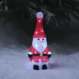 Lights4fun 30cm Acryl LED Weihnachtsmann Figur innen und außen Weihnachtsfigur Weihnachtsmann Weihnachtsdeko Weihnachtsbeleuchtung Außen