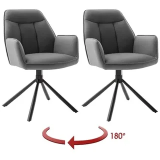 MCA Furniture Armlehnstuhl Mikrofaser grau 2er Set