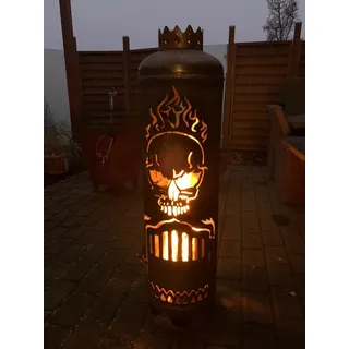 Feuerstelle Totenkopf Karl Feuertonne Schädel Gasflasche Feuerflair