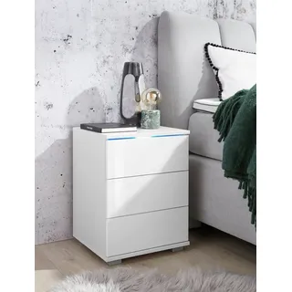 Priess Nachtschrank PRIESS 41 x 38 x 54 cm Weiß hochglanz