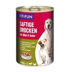 FIT+FUN Saftige Brocken 6x400g Wild & Huhn