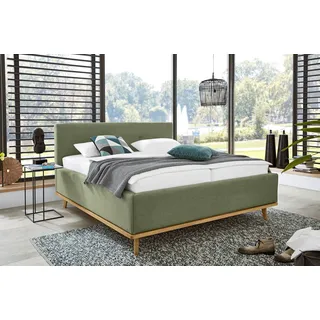 Musterring Polsterbett »Delphi« Eicherahmen massiv, Kopfteil mit Steppung, grün