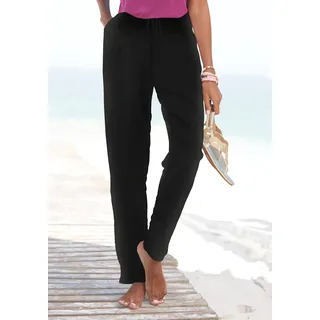 Beachtime by Lascana Jerseyhose "aus sommerlichem, leichtem Stoff" mit Taschen, Jogginghose, Relaxhose, Sommerhose, Schlupfhose, schwarz