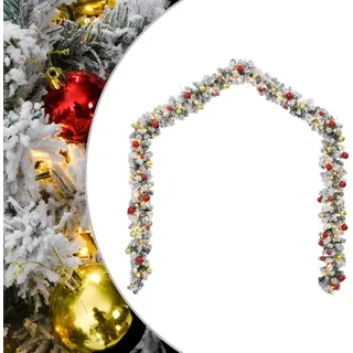 Weihnachtsgirlande mit Kugeln und LED-Leuchten Grün 5 m PVC - Grün