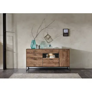 Wohn-Concept Manhattan Sideboard Holzwerkstoff/Metall Haveleiche Cognac/Graphit