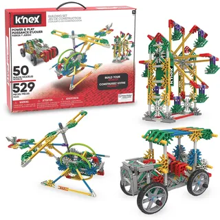 K'NEX Basic Fun K'Nex Imagine Power and Play Motorisiertes Bauset, Lernspielzeug für Kinder, 529-teiliges STEM-Lernset, Ingenieurwesen für Kinder