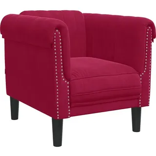 vidaXL Sessel 77 x 74 x 0 cm Weinrot Samt