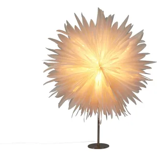 BELIANI Dekorative Lampe Schneeflocke Stern Weiß Papier und Eisen Weihnachten Festliche Dekoration Handgemacht - Weiß, Silber