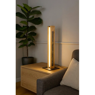 Waldwelt Led-Tischleuchte , Dunkelgrau , Stein , 55 cm , Handmade in Germany , Touch (on/off) , Lampen & Leuchten, Innenbeleuchtung, Tischlampen