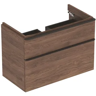 Geberit Smyle Square Waschtischunterschrank, 500354, 884x617x470mm, mit 2 Schubladen, 500.354.JR.1 Aufbewahrungsschrank für Badezimmer Grau, Holz