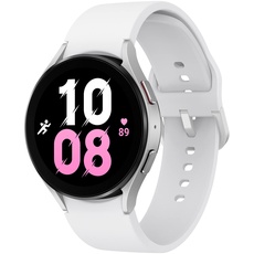 SAMSUNG Galaxy Watch5 44 mm Smartwatch, Wellness-Überwachung, Fitness-Tracker, lange Akkulaufzeit, Bluetooth, Silber [italienische Version]