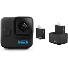 GoPro HERO11 Black Mini – Kompakte, wasserdichte Action-Kamera mit 5,3K60 Ultra HD-Video, 24,7 MP Einzelbildern & Dual-Akkuladegerät + 2 Enduro-Akkus (HERO11 Black/HERO10 Black/HERO9 Black)