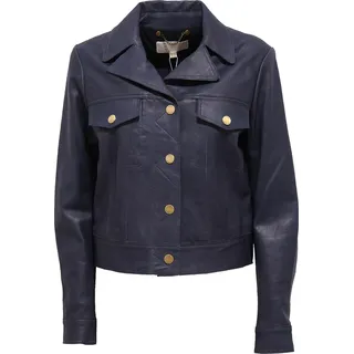 7769J giubbotto donna MICHAEL KORS blue navy vintage effect leather jacket woman - Blau