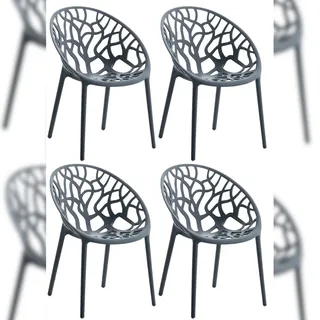 CLP Hope Stapelstuhl 59 x 60 x 80 cm anthrazit 4 St.