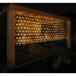ECD Germany LED Lichternetz Lichterkette Netz WARMWEISS 3 m 320 LEDs 3x1,5 IP44 innen & außen
