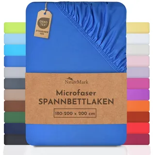 - Mikrofaser SPANNBETTLAKEN zum Sparpreis! viele Größen und Farben Markenware (180x200-200x200 cm, royal blau)