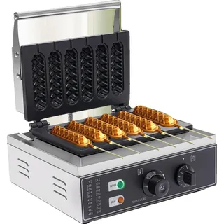 Elektrischer Waffel-Wurst-Maker, 1500W Leistung, 6 Hot-Dog-Formen