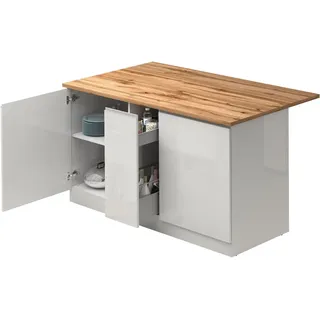 kochstation Kücheninsel KS-Sole 155 cm weiß