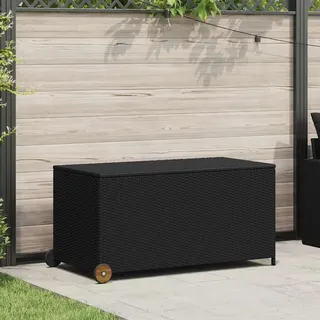 vidaXL Garten-Auflagenbox Schwarz 120x65x61 cm Poly Rattan - Schwarz