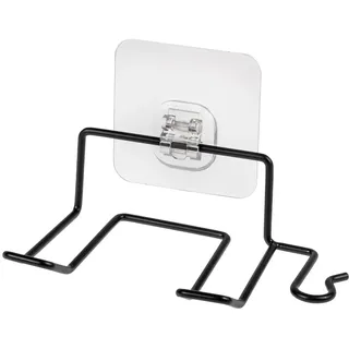 H&H Föhnhalter aus schwarz lackiertem Eisen – modernes und Robustes Design, 15 x 10 x 5 cm