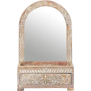 Boho Deko Schminkspiegel Flurspiegel aus Holz Akhila