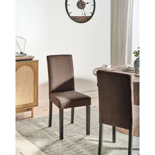 Beliani Esszimmerstuhl 2er Set Polyester Braun