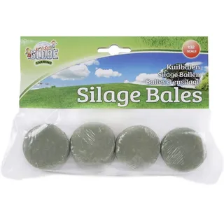 Manen Kids Globe Silageballen-Set 1:32, Ballen rund, für Bauernhof, Inhalt 4 Stück