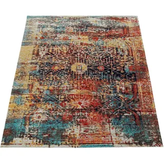 Paco Home Teppich »Artigo 420« rechteckig 4 mm Höhe Kurzflor, Vintage Design, In- und Outdoor geeignet, Wohnzimmer, bunt