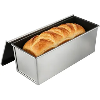 KEILEOHO Brotbackform mit Deckel 1 KG, Toastbrot Backform 1000g, Brot Kastenform Brotbackformen Toastbrotform für Küche, Bäckerei, 33 x 12 x 12cm