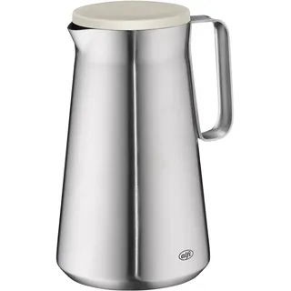 Alfi DRIVE! 1,0l, coconut white mat, Isolierkanne aus doppelwandigem Edelstahl mattiert, hält 12 Stunden warm, 24 Stunden kalt, Drehverschluss, Öffnung groß, Thermoskanne, spülmaschinenfest, BPA-frei