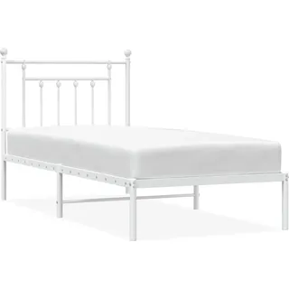 vidaXL Bettgestell mit Kopfteil Metall Weiß 80x200 cm - Weiß